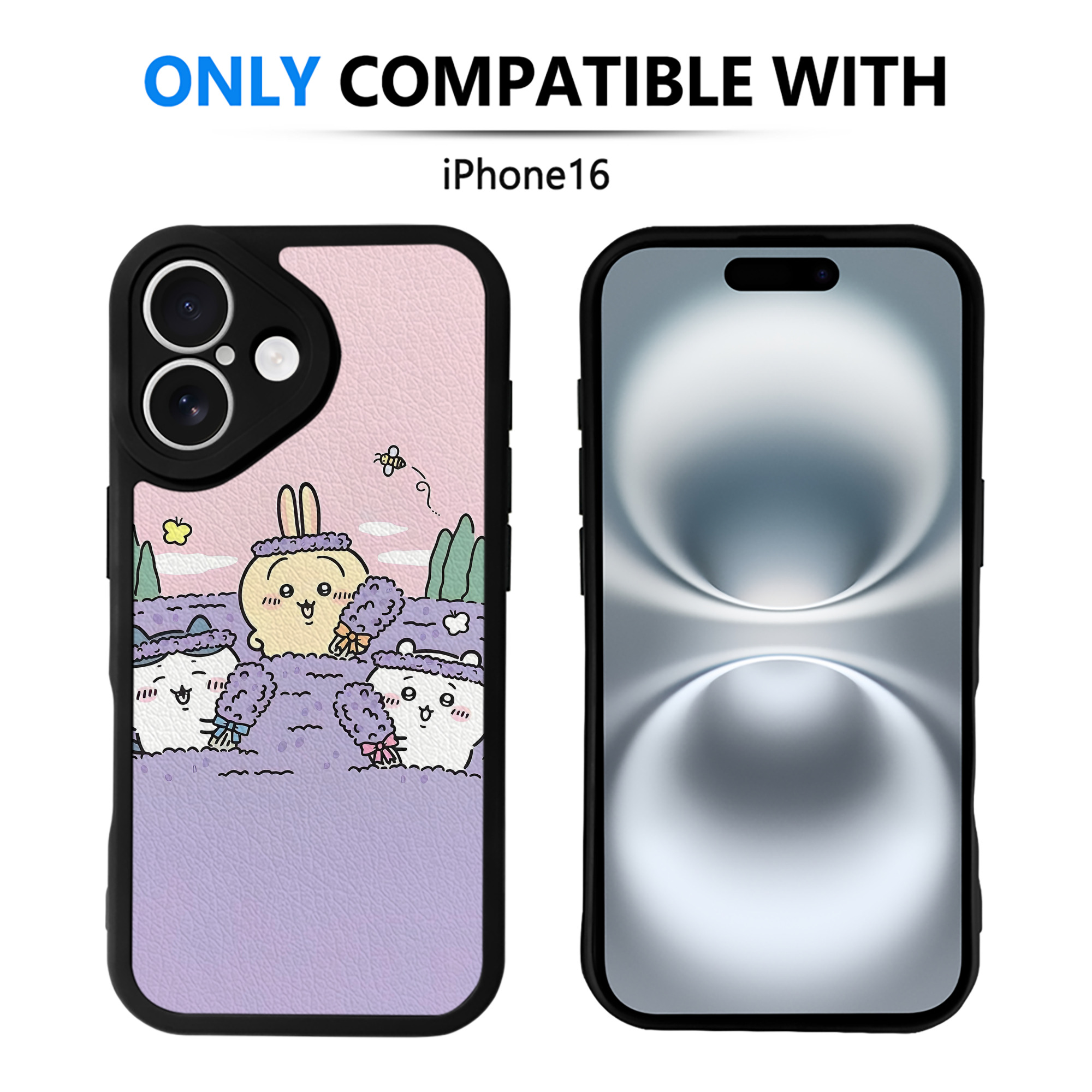 （画像用） ちいかわ Chii-kawa 【iPhone 16シリーズ対応】シリコンスマホケース（レザー調） 材質：シリコン